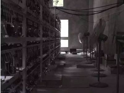 A modern Bitcoin mining farm showcasing advanced mining rigs