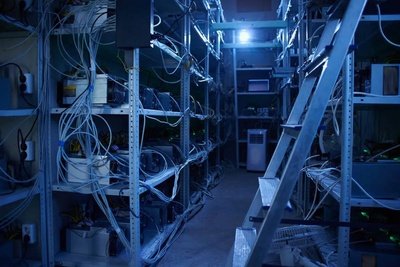 Visual representation of a mining farm, highlighting the scale and complexity of managing numerous miners.