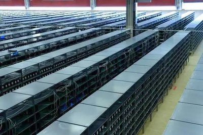 A thriving mining farm with various mining rigs in operation